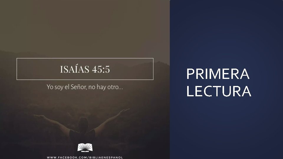 PRIMERA LECTURA PRIMERA LECTURA
