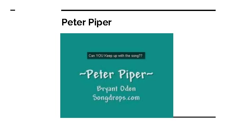 Peter Piper 