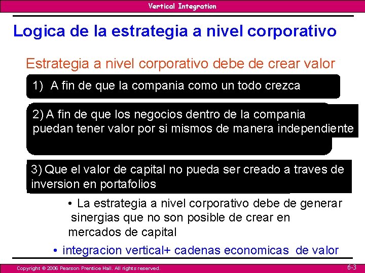 Vertical Integration Logica de la estrategia a nivel corporativo Estrategia a nivel corporativo debe Vertical Integration Logica de la estrategia a nivel corporativo Estrategia a nivel corporativo debe