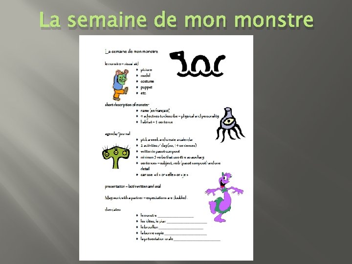 La semaine de monstre 