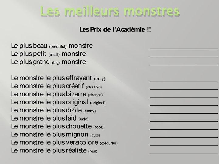 Les meilleurs monstres 