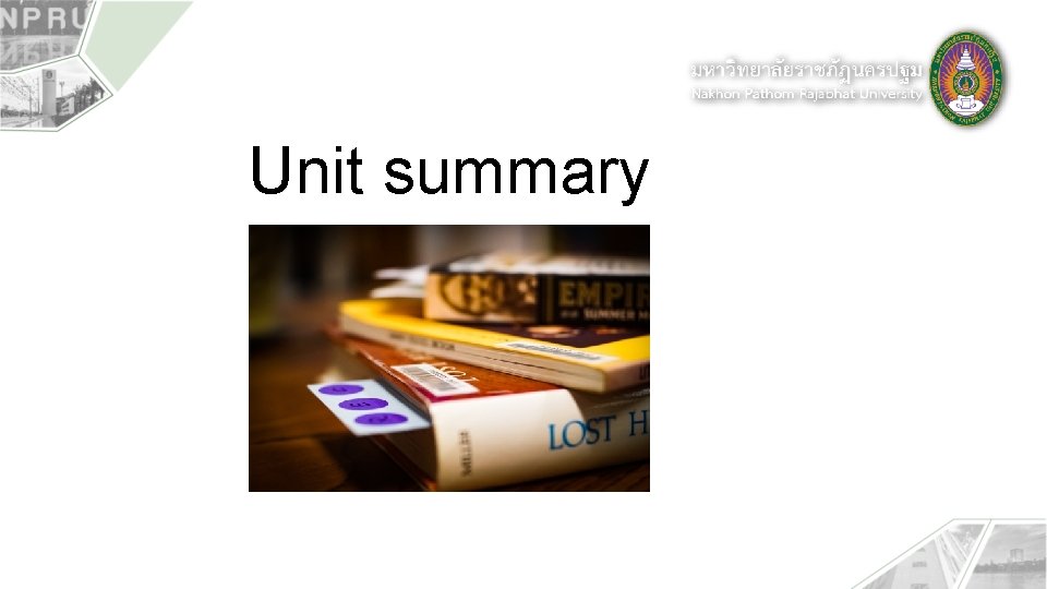 Unit summary 