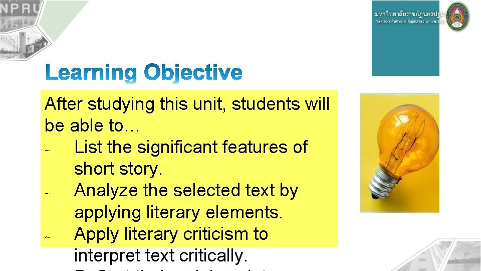 After studying this unit, students will be able to… ~ List the significant features