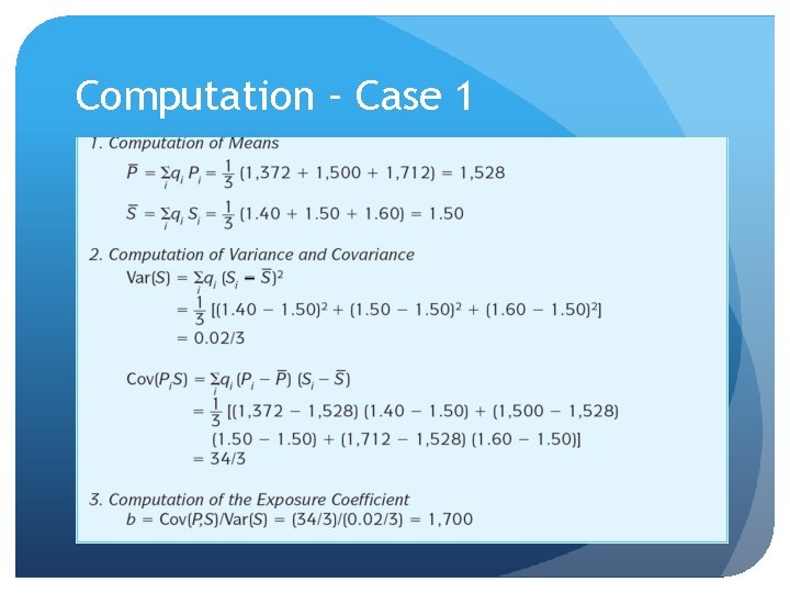 Computation – Case 1 _ 