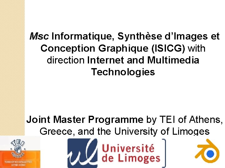 Msc Informatique Msc Informatique Synthse dImages et Conception Graphique ISICG