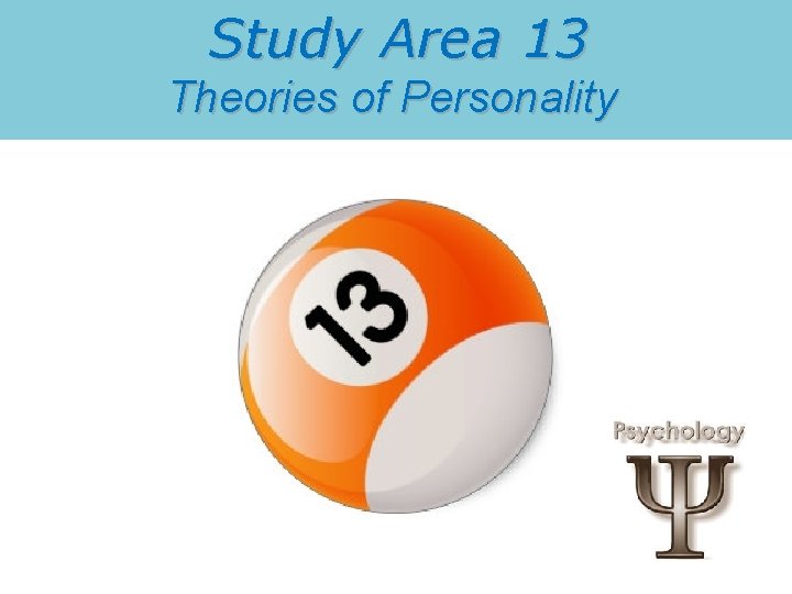 Study Area 13 Theories of Personality 