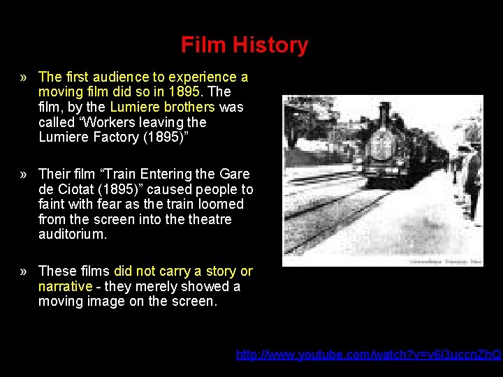 Film History » The first audience to experience a moving film did so in