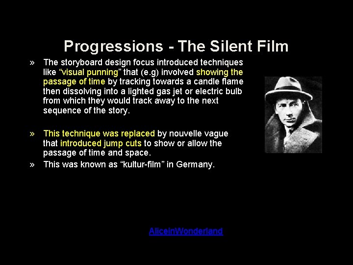 Progressions - The Silent Film » The storyboard design focus introduced techniques like “visual