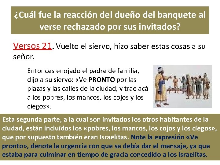 ¿Cuál fue la reacción del dueño del banquete al verse rechazado por sus invitados?