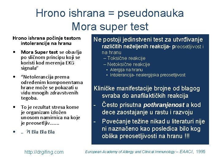 Hrono ishrana = pseudonauka Mora super test Hrono ishrana počinje testom intolerancije na hranu