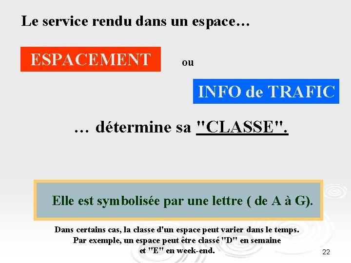 Le service rendu dans un espace… ESPACEMENT ou INFO de TRAFIC … détermine sa