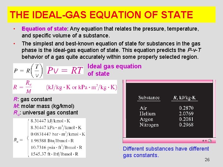 THE IDEAL-GAS EQUATION OF STATE • • Equation of state: Any equation that relates