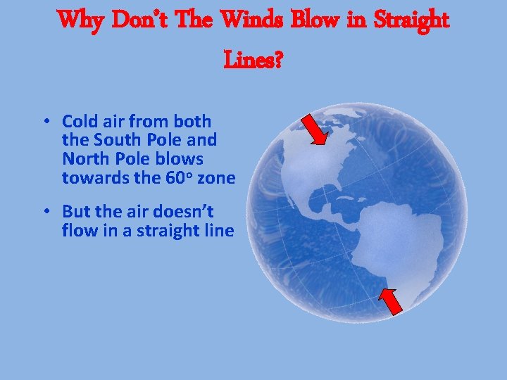 Why Don’t The Winds Blow in Straight Lines? • Cold air from both the