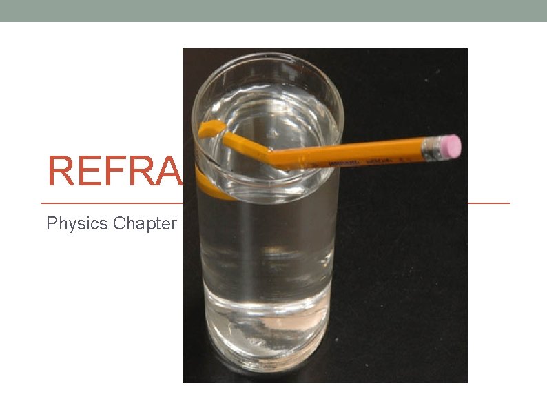 REFRACTION Physics Chapter 18 b 