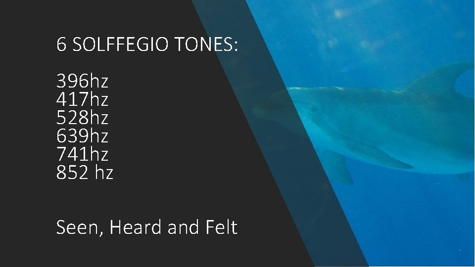 6 SOLFFEGIO TONES: 396 hz 417 hz 528 hz 639 hz 741 hz 852