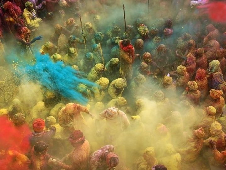 Would like the ideas to spread like these colorful pigments spread during the festival!