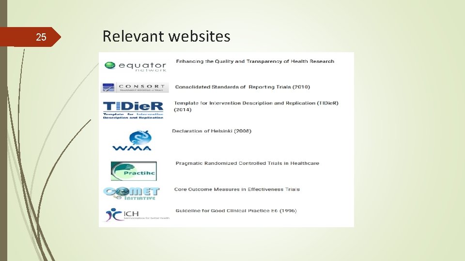 25 Relevant websites 