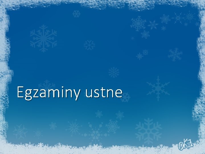 Egzaminy ustne 