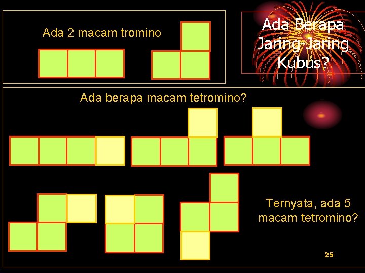 Ada 2 macam tromino Ada Berapa Jaring-Jaring Kubus? Ada berapa macam tetromino? Ternyata, ada