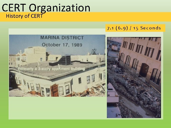 CERT Organization History of CERT 7. 1 (6. 9) / 15 Seconds 