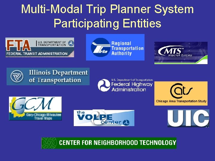 Multi-Modal Trip Planner System Participating Entities 