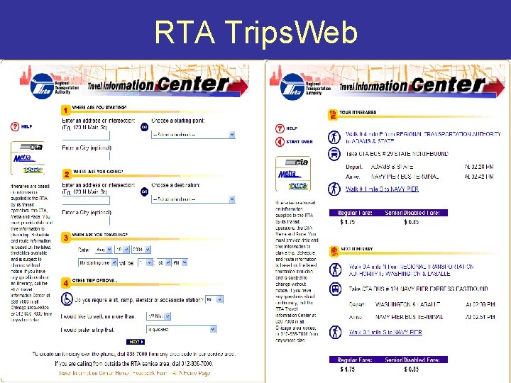 RTA Trips. Web 