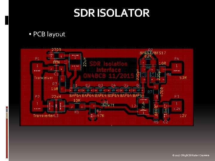 SDR ISOLATOR • PCB layout © 2017 ON 4 BCB Walter Crauwels 