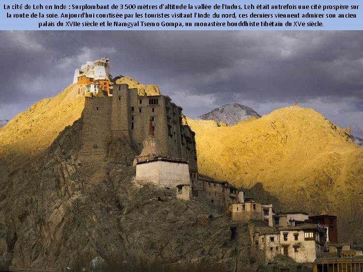 La cité de Leh en Inde : Surplombant de 3 500 mètres d'altitude la