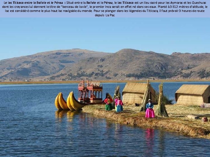 Le lac Titicaca entre la Bolivie et le Pérou : Situé entre la Bolivie