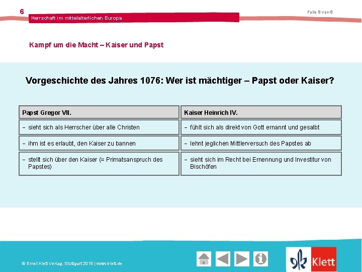 6 Folie 8 von 8 Herrschaft im mittelalterlichen Europa Kampf um die Macht –