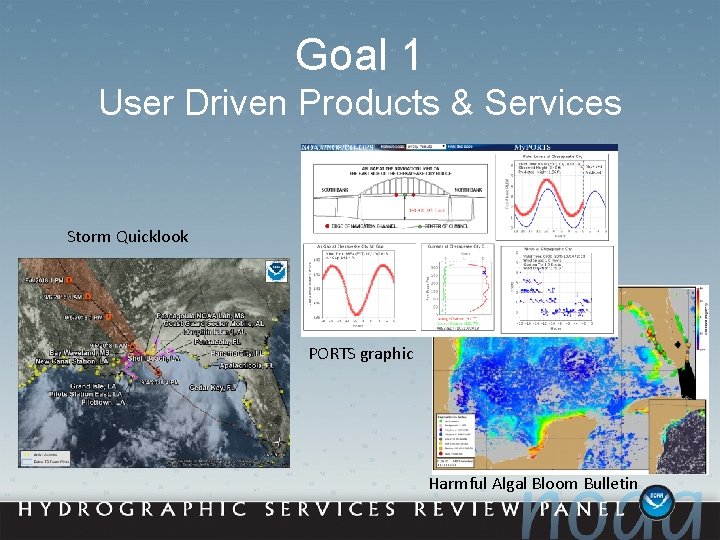 Goal 1 User Driven Products & Services Storm Quicklook PORTS graphic Harmful Algal Bloom