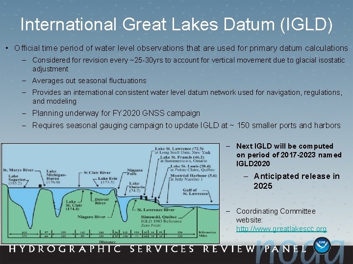 International Great Lakes Datum (IGLD) • Official time period of water level observations that