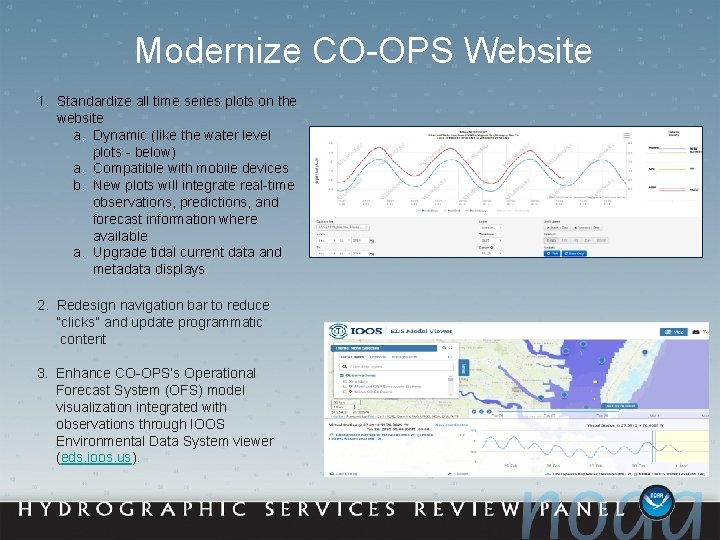 Modernize CO-OPS Website 1. Standardize all time series plots on the website a. Dynamic