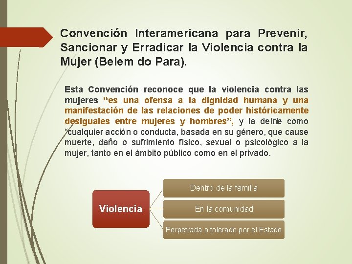 Convención Interamericana para Prevenir, Sancionar y Erradicar la Violencia contra la Mujer (Belem do