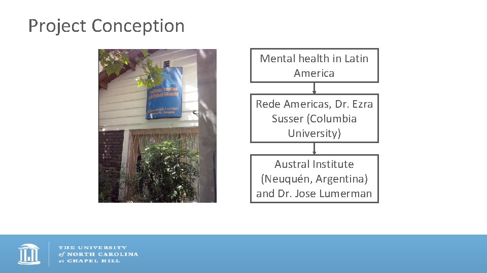 Project Conception Mental health in Latin America Rede Americas, Dr. Ezra Susser (Columbia University)