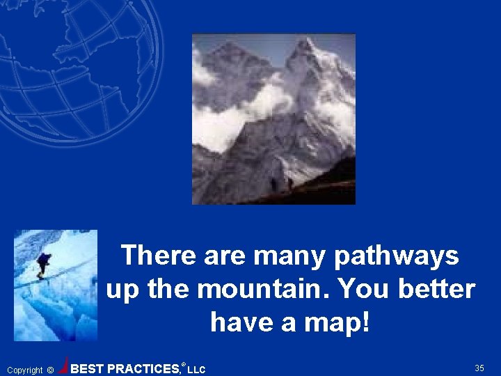 There are many pathways up the mountain. You better have a map! Copyright ©