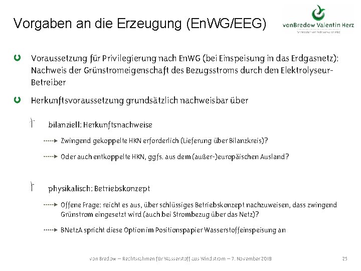 Vorgaben an die Erzeugung (En. WG/EEG) Voraussetzung für Privilegierung nach En. WG (bei Einspeisung