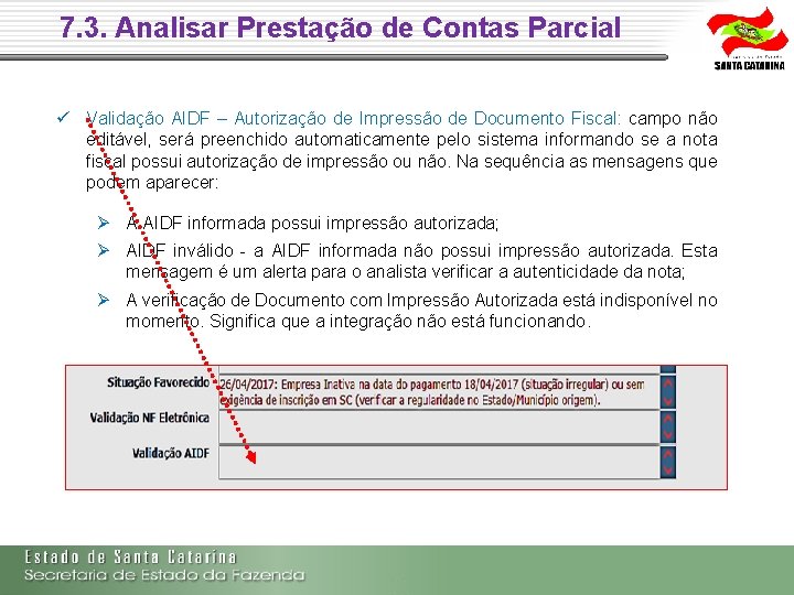 7. 3. Analisar Prestação de Contas Parcial Validação AIDF – Autorização de Impressão de 7. 3. Analisar Prestação de Contas Parcial Validação AIDF – Autorização de Impressão de