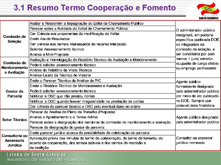 3. 1 Resumo Termo Cooperação e Fomento 3. 1 Resumo Termo Cooperação e Fomento