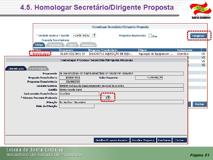 4. 5. Homologar Secretário/Dirigente Proposta Página 51 4. 5. Homologar Secretário/Dirigente Proposta Página 51