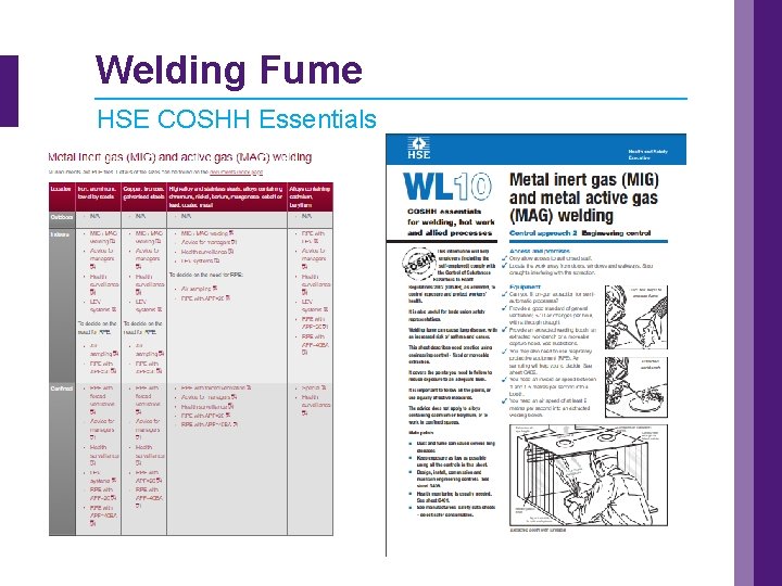 Welding Fume HSE COSHH Essentials 