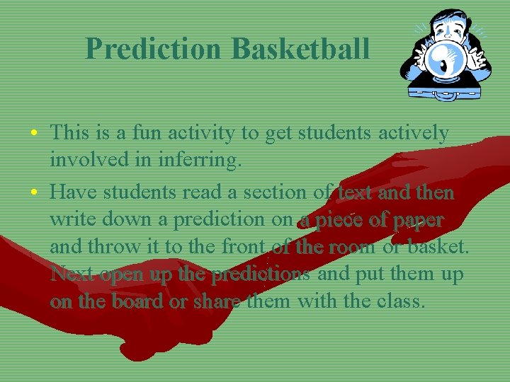 Prediction Basketball • This is a fun activity to get students actively involved in