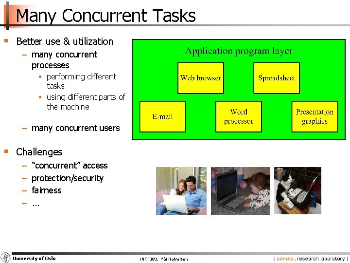 Many Concurrent Tasks § Better use & utilization − many concurrent processes • performing