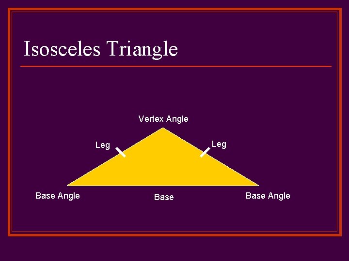 Isosceles Triangle Vertex Angle Leg Base Angle 