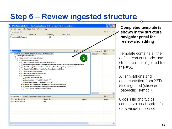 Step 5 – Review ingested structure Completed template is shown in the structure navigator