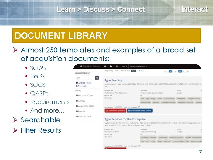 Document Library DOCUMENT LIBRARY Ø Almost 250 templates and examples of a broad set