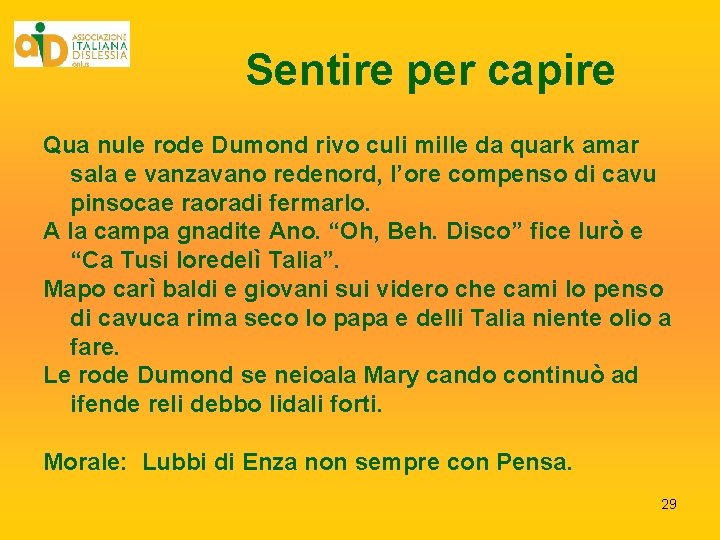 Sentire per capire Qua nule rode Dumond rivo culi mille da quark amar sala