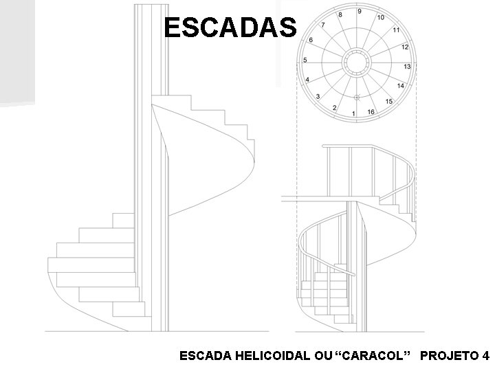 ESCADAS ESCADA HELICOIDAL OU “CARACOL” PROJETO 4 ESCADAS ESCADA HELICOIDAL OU “CARACOL” PROJETO 4
