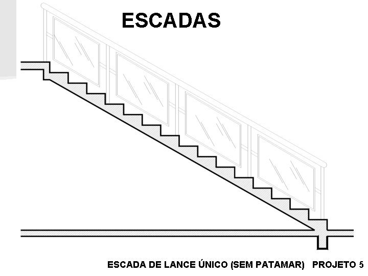 ESCADAS ESCADA DE LANCE ÚNICO (SEM PATAMAR) PROJETO 5 ESCADAS ESCADA DE LANCE ÚNICO (SEM PATAMAR) PROJETO 5