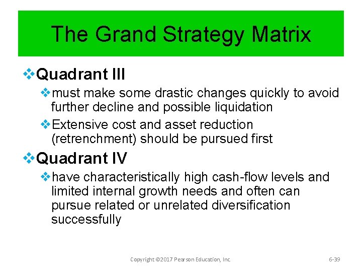 The Grand Strategy Matrix v. Quadrant III vmust make some drastic changes quickly to